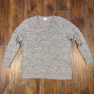Lucky Brand heather gray V-neck pullover sweater XL soft and stretchy